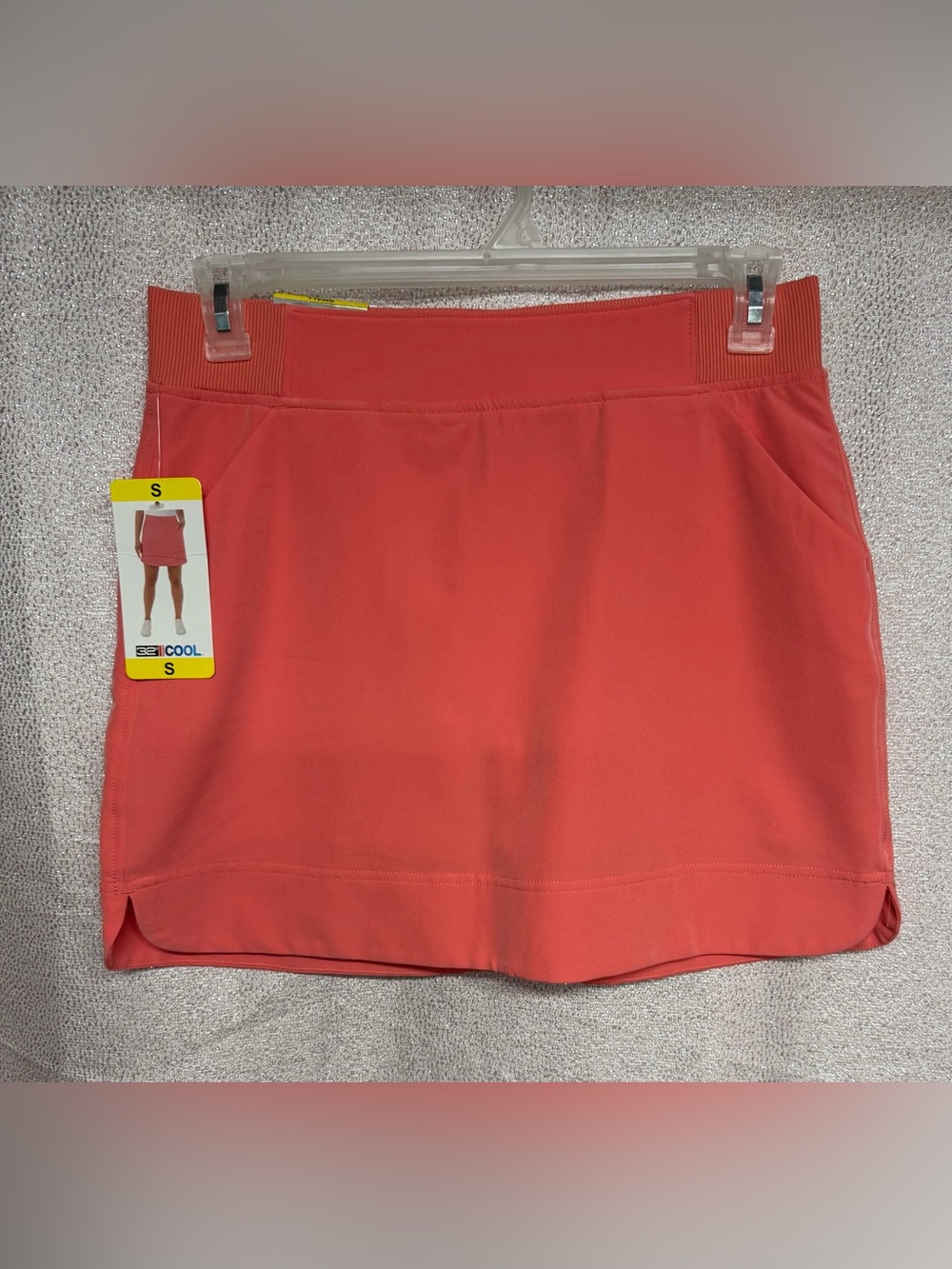 Coral Active Skort - Red-Orange Athletic Skirt Women's size S New